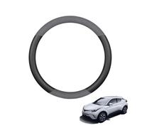 Couvre Volant Voiture Housse de Volant en Cuir Suédé Forme Ronde pour CHR 2016-2022 Antidérapant Respirant Accessoires intérieurs Noir,B+Leather