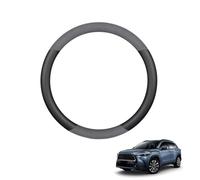 Couvre Volant Voiture Housse de Volant en Cuir Suédé Forme Ronde pour Corolla Cross 2020-2025 Antidérapant Respirant Accessoires intérieurs Noir,B+Leather