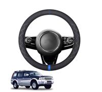 Couvre Volant Voiture Housse de Volant en Cuir Suédé Forme Ronde pour Everest U268 2003-2012 Antidérapant Respirant Accessoires intérieurs Noir,E-Blue