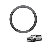 Couvre Volant Voiture Housse de Volant en Cuir Suédé Forme Ronde pour Sienna XL40 2020-2024 Antidérapant Respirant Accessoires intérieurs Noir,B+Leather