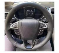 Couvre Volant Voiture Housse Volant en Cuir Perforée Microfibre Noire Personnalisée Et Originale pour Ford pour Mondeo pour Fusion 2013-2019(Blanc)