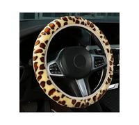 Couvre volant voiture Housse Volant Extensible En Peluche À Imprimé Léopard, Sans Anneau Intérieur, Ensemble Trois Pièces Pour Voiture Housse Volant(Beige)