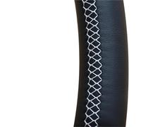 Couvre Volant Voiture Housse Volant Tressée Personnalisée pour Hyundai Ix25 2014-2016 Accessoires D'intérieur Voiture Couvre Volant en Cuir(Balck White)