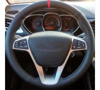 Couvre Volant Voiture Housse Volant Tressée Personnalisée pour Lada pour Vesta 2015-2019 pour SW Accessoires Automobiles Couvre Volant en Cuir(White Thread)