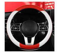 Couvre Volant Voiture Housse Volant Voiture Colorblock Accessoires D'intérieur Voiture Antidérapants Respirants Couvre Volant Universelle(Red circle)
