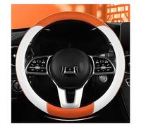 Couvre Volant Voiture Housse Volant Voiture Colorblock Accessoires D'intérieur Voiture Antidérapants Respirants Couvre Volant Universelle(Orange circle)