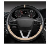 Couvre Volant Voiture Housse Volant Voiture Cuir Microfibre Antidérapante 38cm pour Siège pour Tarraco pour Arona pour Ateca pour Ibiza pour Toledo pour MII(Beige O Shape)