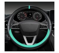 Couvre Volant Voiture Housse Volant Voiture Cuir Microfibre Antidérapante 38cm pour Siège pour Tarraco pour Arona pour Ateca pour Ibiza pour Toledo pour MII(Green O Shape)