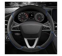 Couvre Volant Voiture Housse Volant Voiture en Cuir Microfibre 38 Cm Antidérapant pour Siège pour Tarraco pour Arona pour Ateca pour Ibiza pour Toledo(Blue O Shape)