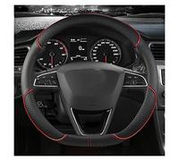 Couvre Volant Voiture Housse Volant Voiture en Cuir Microfibre 38 Cm Antidérapant pour Siège pour Tarraco pour Arona pour Ateca pour Ibiza pour Toledo(Red D Shape)