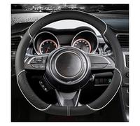 Couvre Volant Voiture Housse Volant Voiture en Cuir Microfibre D Forme 38 Cm pour Suzuki pour Swift 2017 2018 2019 2020 2021 2022 Sport Auto Accessoires(Blanc)