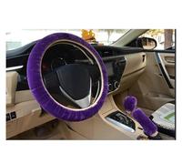 Couvre Volant Voiture Kit Housse Volant Avec Levier D'arrêt + Housse En Laine Frein À Main Accessoire D'intérieur Voiture Chaud 3 Pièces Couvre Volant Universelle(Purple)