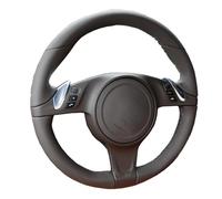 Couvre Volant Voiture pour 911 991 pour Boxster 981 pour Cayman pour Cayenne pour Panamera Noir Couverture De Volant Voiture Personnalisée(BK Blue)