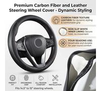 Couvre Volant Voiture, pour AAA Carbone Cuir Ergonomique Respirant Antidérapant Sport Accessoire Intérieur 37-39cm,B