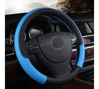 Couvre Volant Voiture pour Abarth 500 595 695 SS Grande Punto, Cuir Microfibre Respirant Antidérapant Protection Direction Accessoires Intérieur,Blue