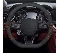 Couvre Volant Voiture pour Alfa pour Romeo pour Giulia pour Stelvio pour Giulietta 159 147 156 pour Mito pour Sportiva Housse De Volant Protection Volant Voiture(D Leather Orange)
