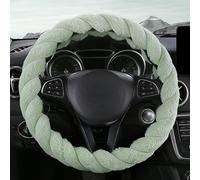 Couvre Volant Voiture pour Alfa Romeo Giulia Veloce, Housse Volant Hiver Peluche Protection, Couvre Extensible Confortable, Accessoire Voiture,Green-Round
