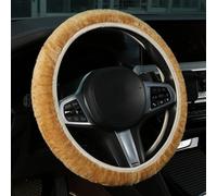 Couvre Volant Voiture pour Audi A3 S3 RS3 8Y, Couverture Volant Housse Peluche Hiver, Extensible Confortable, Accessoire Voiture,Beige