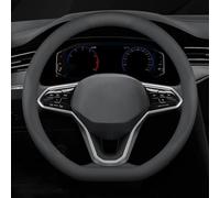 Couvre Volant Voiture pour Audi Q7 7 Seats 2015-2019, Housse de Protection en Simili-Cuir Souple Antidérapante Accessoires d'Intérieur,D-Shape-Black