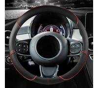 Couvre Volant Voiture pour Benz C-Class/C-Klasse T-Modell S202 S203 S204 S205 S206 / All-Terrain,Imperméable Couvre Volant en Cuir Microfibre Respirant et Antidérapant,A-Red-Type O