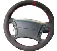 Couvre Volant Voiture pour BMW Série 3 5 E36 E46 E39 X3 E83 X5 E53 Housse De Volant De Voiture en Cuir Microfibre Antidérapant Cousue À La Main Protecteur Volant(Gray Thread)