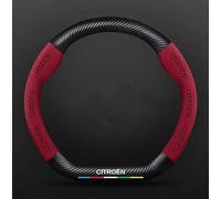 Couvre Volant Voiture pour Citroen C-Elysee II 2012-2016 2016-, Élastique Respirante Antidérapante Couvre Volant Accessoires Auto Decoration Interieur Protege,Red