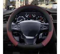 Couvre Volant Voiture pour Citroen pour Spacetourer C4 pour 2016-2021 Housse Volant Voiture Cuir PU Accessoires Antidérapants Housse de Volant en Cuir(VIN Rouge)
