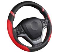 Couvre Volant Voiture pour Dodge Journey 2008 2009 2010 2011, Cuir PU Housse De Volant Protecteur Antiderapante Respirante éLastique IntéRieurs Accessoires,F/Red