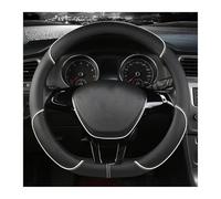 Couvre Volant Voiture pour DS 3 Crossback 2018-2022 Housse Volant en Similicuir Imitation Fibre Carbone Ultra-Fine Absorbant Transpiration Confortable Dotée d'un Élastique(Blackwhite,O)