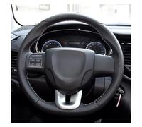 Couvre Volant Voiture pour Fiat pour 500 pour Ducato pour Panda pour Grande pour Punto pour Tipo pour Abarth Pulse pour Strada 600 Housse Volant Personnalisée Protecteur Volant(Fil Noir)