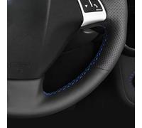 Couvre Volant Voiture pour Fiat pour Bravo pour Grande pour Punto pour Linea pour Qubo pour Doblo pour Punto Housse De Volant en Cuir Synthétique Souple Protecteur Volant(Fil Noir)