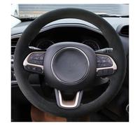Couvre Volant Voiture pour Fiat pour Toro 2017 2018 2019 Housse De Volant en Cuir Suédé Personnalisable Accessoires D'intérieur Protecteur Volant(Fil Noir)