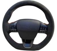 Couvre Volant Voiture pour Ford Focus St-Line Fiesta St-Line 2018-2019, Couvre Volant de Bricolage en Cuir, Respirant Anti-dérapant Protection de Volant en Cuir DIY Cousue à La Main
