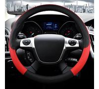 Couvre Volant Voiture pour Ford pour Focus 2 3 MK1 pour MK2 pour MK3 Housse De Volant en Cuir Accessoires D'intérieur Automobile Protecteur Volant(Rouge)