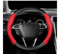 Couvre Volant Voiture pour Ford pour Ranger pour Focus pour MK4 pour Mondeo pour Mustang pour Fiesta pour Explorer Housse De Volant en Cuir Protecteur Volant(Rouge)