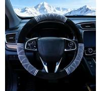 Couvre Volant Voiture pour Jeep Wrangler JL JLU 2018-2024, Accessoires Auto Decoration Interieur Housse de Volant de Voiture Couverture Volant 36.5-38cm,Grey