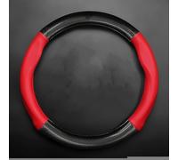 Couvre Volant Voiture Pour Macan Pour Panamera Pour 718 Pour Cayenne 911 Pour Boxster Pour Cayman Pour Carrera 917 Housse Volant En Cuir Volant Respirant(Round Shape-Red)