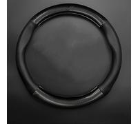 Couvre Volant Voiture Pour Macan Pour Panamera Pour 718 Pour Cayenne 911 Pour Boxster Pour Cayman Pour Carrera 917 Housse Volant En Cuir Volant Respirant(Round Shape-Black)