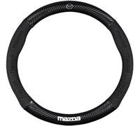 Couvre Volant Voiture pour Mazda 3 2009-2013, Housse de Volant de Voiture Antidérapant Respirant Protecteurs Housse Volant Voiture Protege Volant Voiture,A Black
