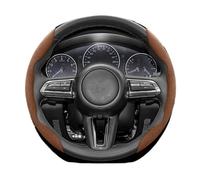 Couvre Volant Voiture pour Mazda 3 Cx5 6 2 Cx30 Cx3 pour Cx-5 Cx7 Cx60 323 Cx80 Housse Volant Daim Segmentée avec Boucle Antidérapante(Brown 2-Piece Set)