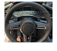 Couvre Volant Voiture Pour Mazda CX-30 CX30 2019-2020 Pour 3 Pour Axela 2019-2020 Housse Volant Cuir Microfibre Intérieur Couverture(Red Thread)