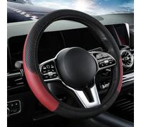 Couvre Volant Voiture pour Mazda Kai 2017 2018 2019 2020 2021, Respirante Antidérapante Cuir Microfibre Absorbant La Transpiration Housse Volant Voiture,Wine Red