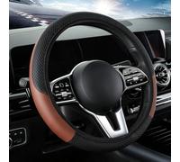 Couvre Volant Voiture pour Mazda Kai 2017 2018 2019 2020 2021, Respirante Antidérapante Cuir Microfibre Absorbant La Transpiration Housse Volant Voiture,Brown