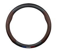 Couvre Volant Voiture pour Mazda pour CX-4 pour CX-5 pour CX-7 pour CX-8 pour Miata RX-7 RX-8 pour Axela pour Atenza Housse Volant Cuir Fibre Carbone(Brown)