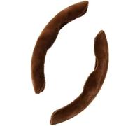 Couvre Volant Voiture pour Mini Cooper S F54 F55 F56 F57 F60 4-Doors, Protecteur Volant pour Automne Hiver Segment Housse Couverture Protecteur de Véhicule,Brown/C