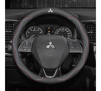 Couvre Volant Voiture pour Mitsubishi L200 Double Cab 2010-2015,Nappa Cuir Auto Housse Protection Volant Antidérapant Respirant Agréable Touché Confortable Accessoires Intérieurs Voiture