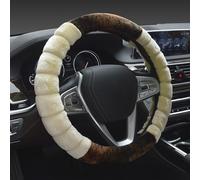 Couvre Volant Voiture pour Peugeot 208 e208 GT GT Line 2020-2023, Housses de Volant d'hiver Peluche Chaude, Extensible Doux, Accessoire Voiture,Yellow