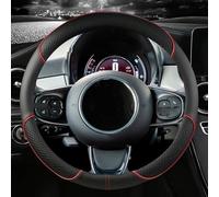 Couvre Volant Voiture pour Peugeot 208 II Like 2019-2024, Antidérapant Respirant Protégé de PU Housse Caches Volant en Cuir Artificiel Accessoires,Red