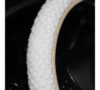 Couvre Volant Voiture pour Peugeot 308 308 II (T9) 2013 2014 2015 2016 2017 2018 2019 2020 2021, Housse de Hiver Fuzzy Volant Protection, Extensible Confortable, Accessoire Voiture,White