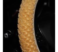 Couvre Volant Voiture pour Peugeot 308 308 II (T9) 2013 2014 2015 2016 2017 2018 2019 2020 2021, Housse de Hiver Fuzzy Volant Protection, Extensible Confortable, Accessoire Voiture,Gold